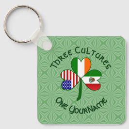 Llavero Mexican Irish American Flags Shamrock Your Name