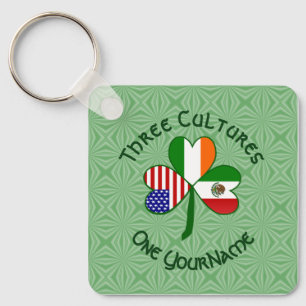 Llavero Mexican Irish American Flags Shamrock Your Name