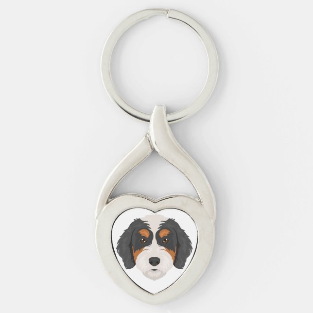 Llavero Mezcla de perro Bernedoodle (Anverso)