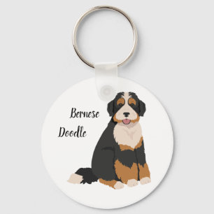 Llavero Mezcla de Poodle de Bernese, Ornamento de Navidad 
