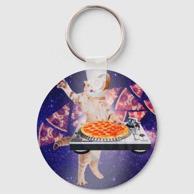 Llavero Mezclador conmutable de gato DJ (Anverso)