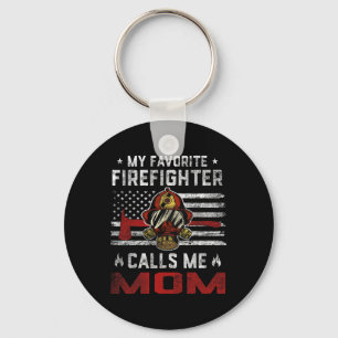 Llavero Mi Bombero Favorito Me Llamó Mamá Con Bandera De E