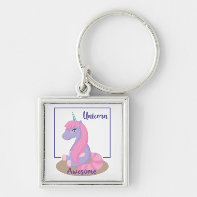 Llavero Mi Bonito Pequeña Clave de Nombre Unicornio | Impr (Frente)