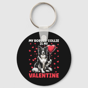Llavero Mi Border Collie es mi San Valentín Día de San Val