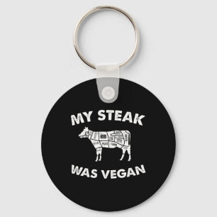 Llavero Mi Carne Era Vegan - Comida Graciosa De Carne Love