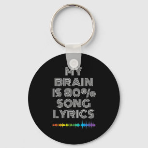 Llavero Mi Cerebro Es 80% Canción Letras Divertidas Amante