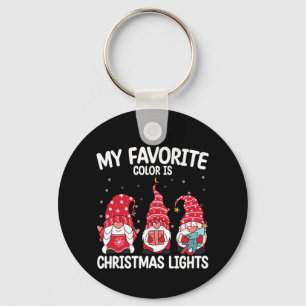 Llavero Mi color favorito es Gnome de luces de Navidad