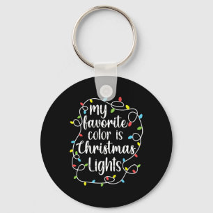 Llavero Mi color favorito son las luces de Navidad