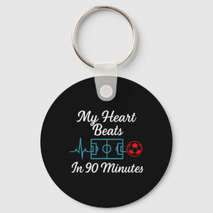 Llavero Mi corazón late en 90 minutos Camiseta de novedad 