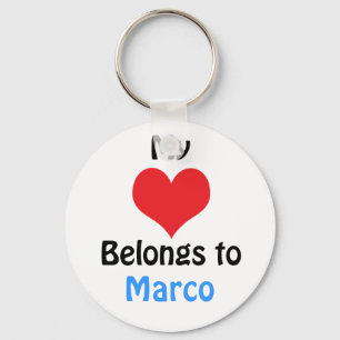 Llavero Mi corazón le pertenece a Marco