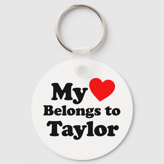 Llavero Mi corazón le pertenece a Taylor (Anverso)