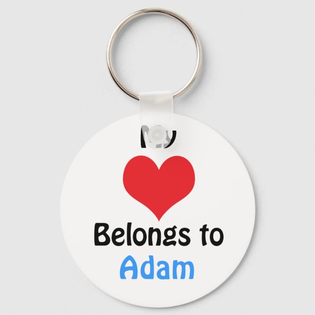 Llavero Mi corazón pertenece a Adam (Anverso)