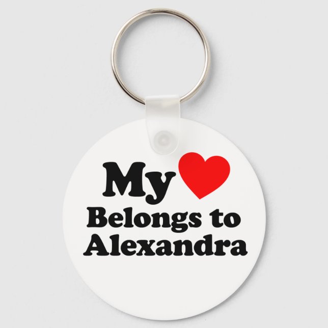 Llavero Mi corazón pertenece a Alexandra (Anverso)