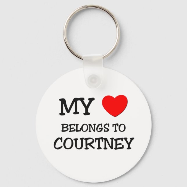 Llavero Mi corazón pertenece a Courtney (Anverso)