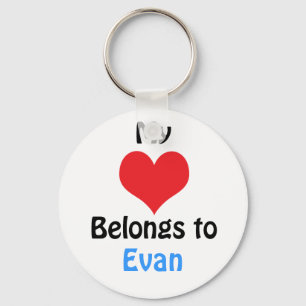Llavero Mi corazón pertenece a Evan