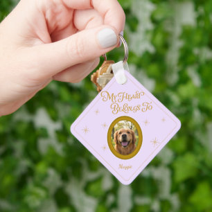 Llavero Mi Corazón Pertenece A Foto De Perro Personalizada