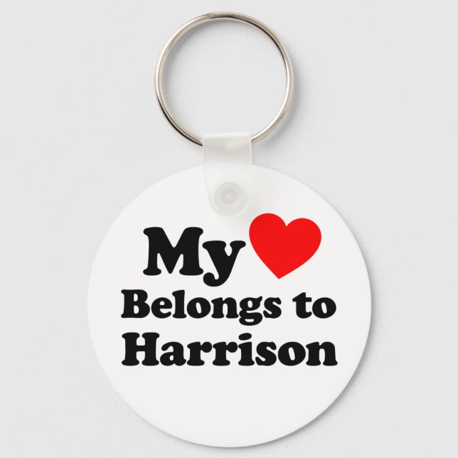 Llavero Mi corazón pertenece a Harrison (Anverso)