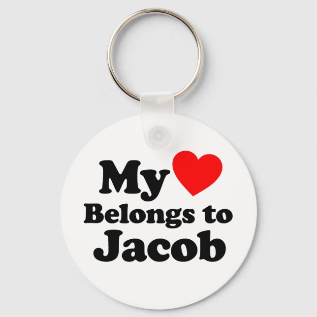 Llavero Mi corazón pertenece a Jacob (Anverso)