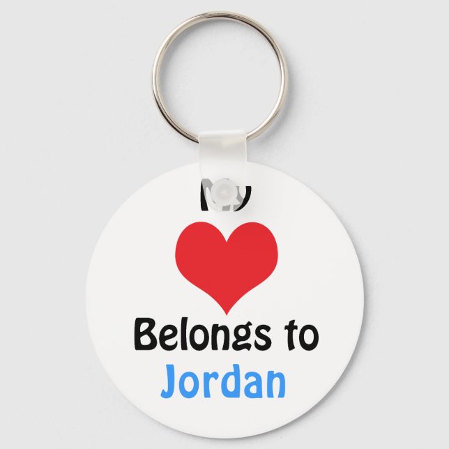 Llavero Mi corazón pertenece a Jordania (Anverso)
