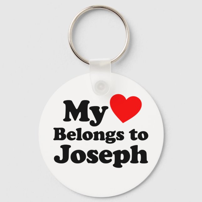Llavero Mi corazón pertenece a Joseph (Anverso)