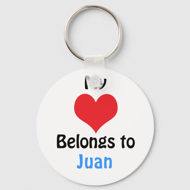 Llavero Mi corazón pertenece a Juan (Anverso)