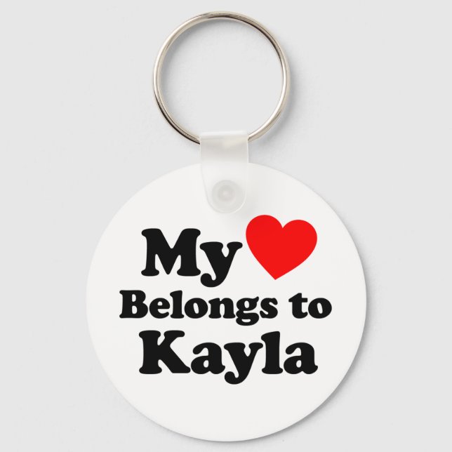 Llavero Mi corazón pertenece a Kayla (Anverso)