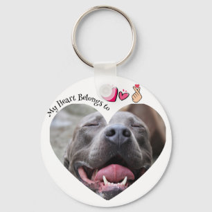 Llavero Mi corazón pertenece a la foto de un personalizado