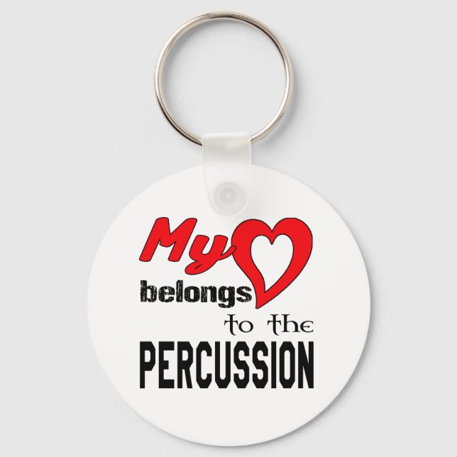 Llavero Mi corazón pertenece a la Percusión. (Anverso)