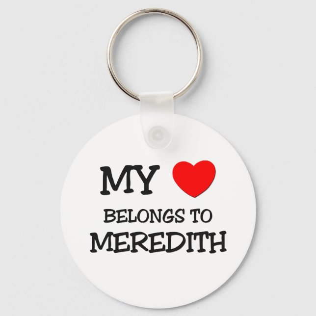 Llavero Mi Corazón Pertenece A MEREDITH (Anverso)