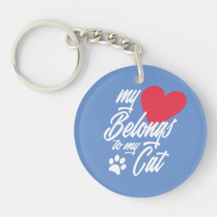 Llavero Mi corazón pertenece a mi gato Valentine Cadena c