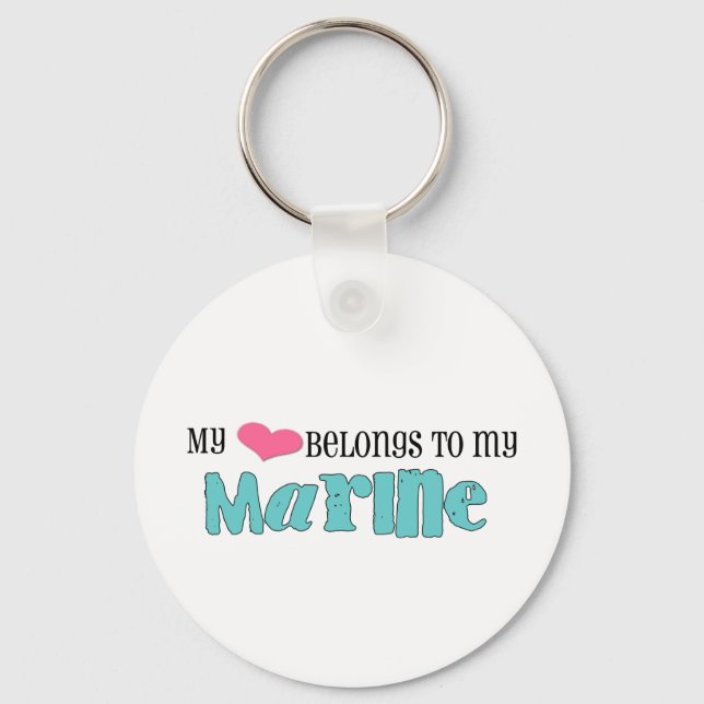 Llavero Mi corazón pertenece a mi marine (Anverso)