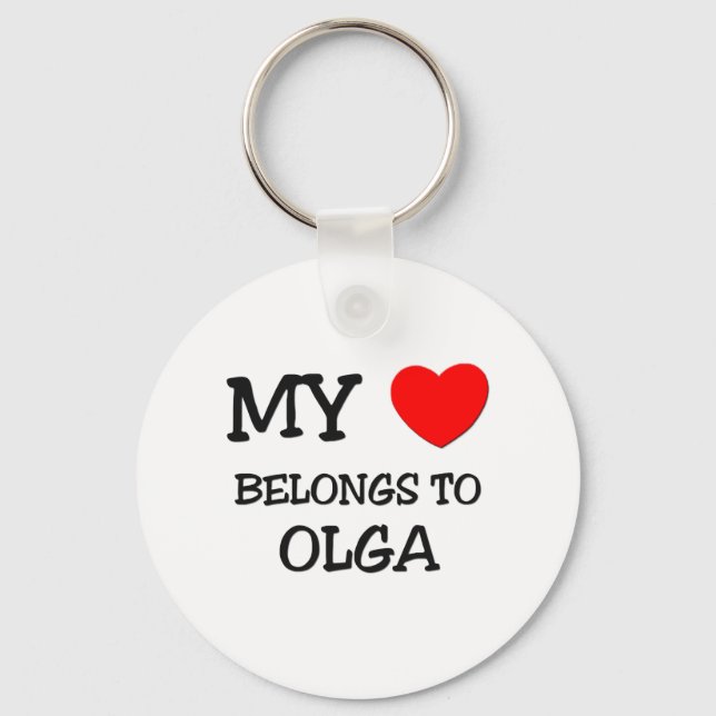 Llavero Mi Corazón Pertenece A OLGA (Anverso)