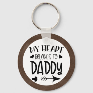 Llavero Mi corazón pertenece a papá Foto personalizada