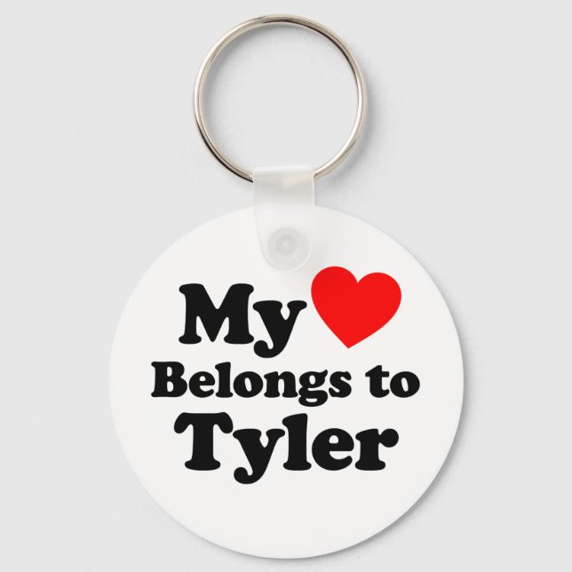 Llavero Mi corazón pertenece a Tyler (Anverso)