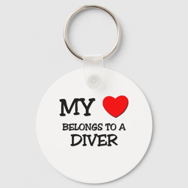 Llavero Mi Corazón Pertenece A Un DIVER (Anverso)