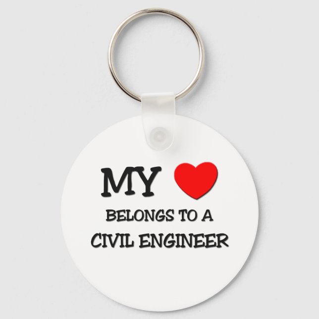 Llavero Mi Corazón Pertenece A Un INGENIERO CIVIL (Anverso)