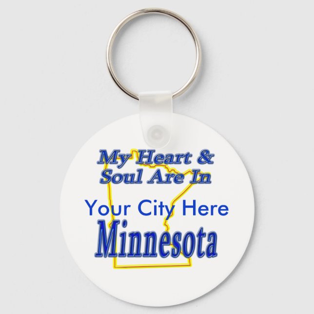Llavero Mi Corazón Y Alma Están En Minnesota (Anverso)