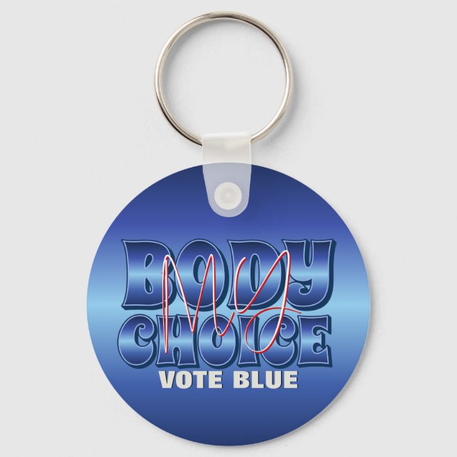 Llavero Mi cuerpo mi elección azul (Anverso)