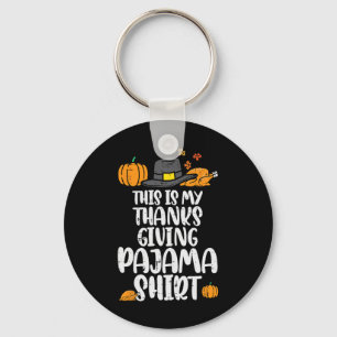 Llavero Mi Día de Acción de Gracias Pajama Turquía Cae Hom