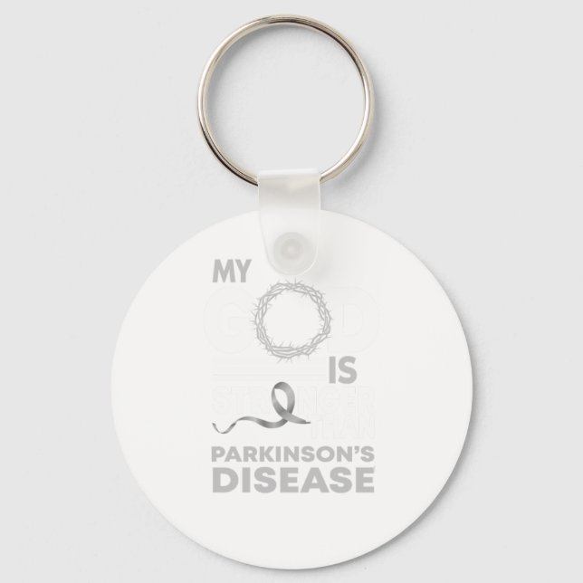 Llavero Mi Dios es más fuerte que la enfermedad de Parkins (Anverso)