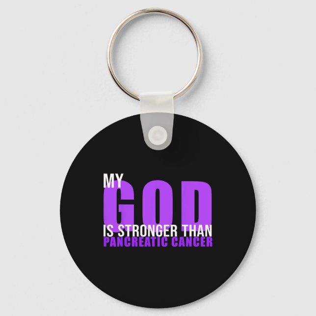 Llavero Mi Dios Es Más Fuerte Que Los Awarenes Pancreático (Anverso)