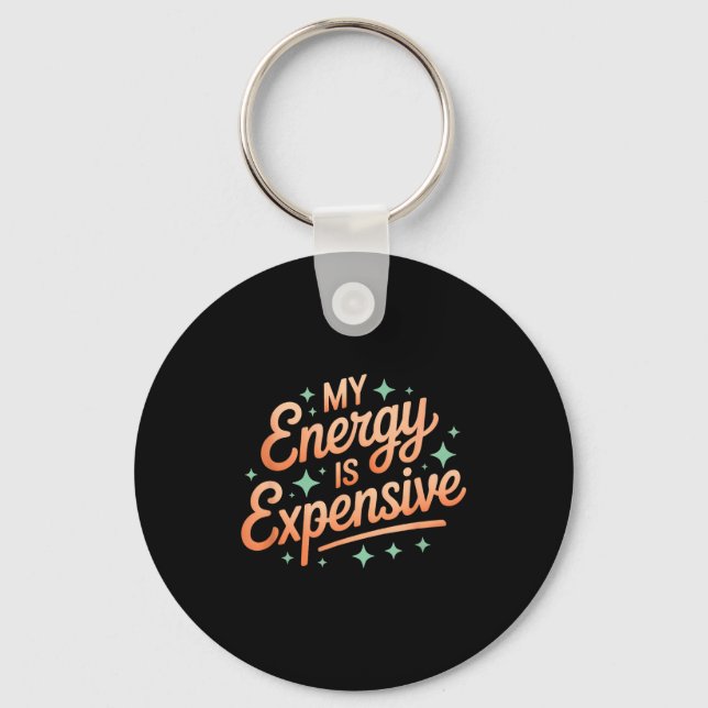 Llavero Mi Energía Es Cara Estética Retro Empoderante  (Anverso)