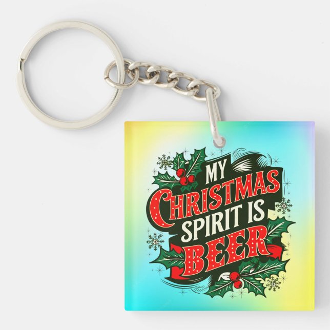 Llavero Mi espíritu Navidad es Beer-89379 (Frente)