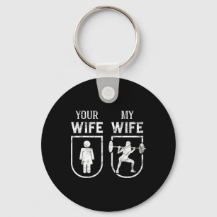 Llavero Mi esposa tu esposa hace gracia a la construcción