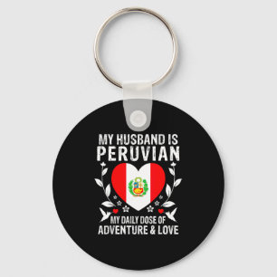 Llavero Mi esposo esposo peruano bandera de Perú