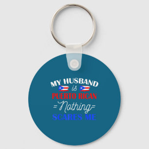Llavero Mi esposo puertorriqueño nada me asusta como espos