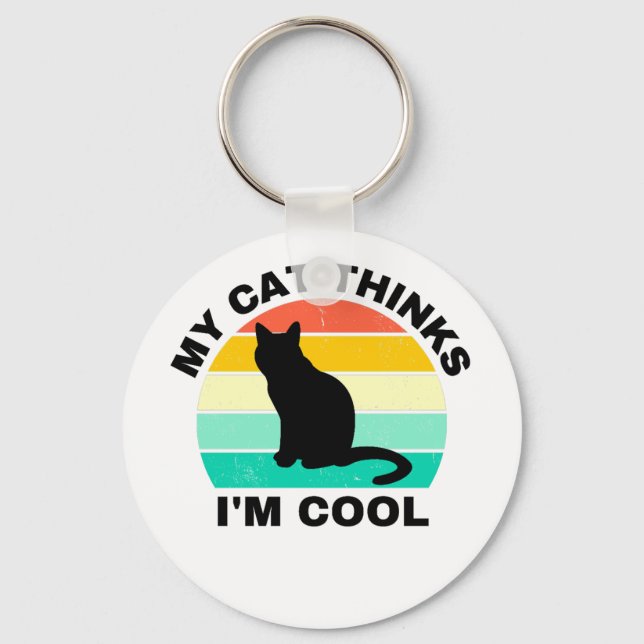 Llavero Mi gato cree que soy Guay (Anverso)