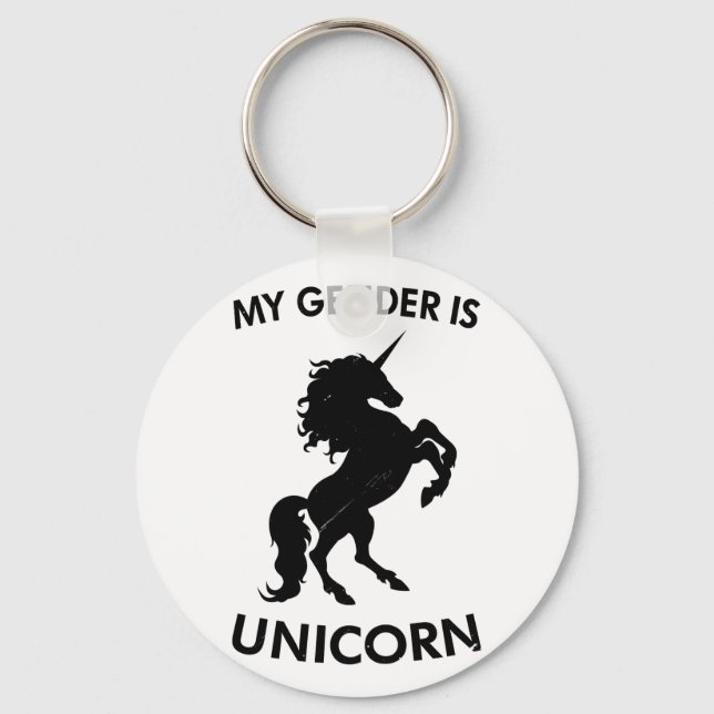 Llavero Mi género es unicornio (Anverso)
