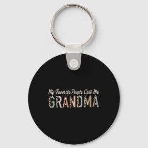 Llavero Mi gente favorita me llama Leopard Regalos Abuela