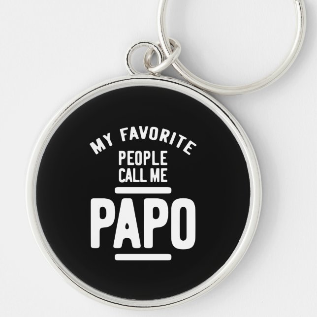 Llavero Mi gente favorita me llama Papo | Regalo de padre (Frente)